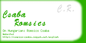 csaba romsics business card
